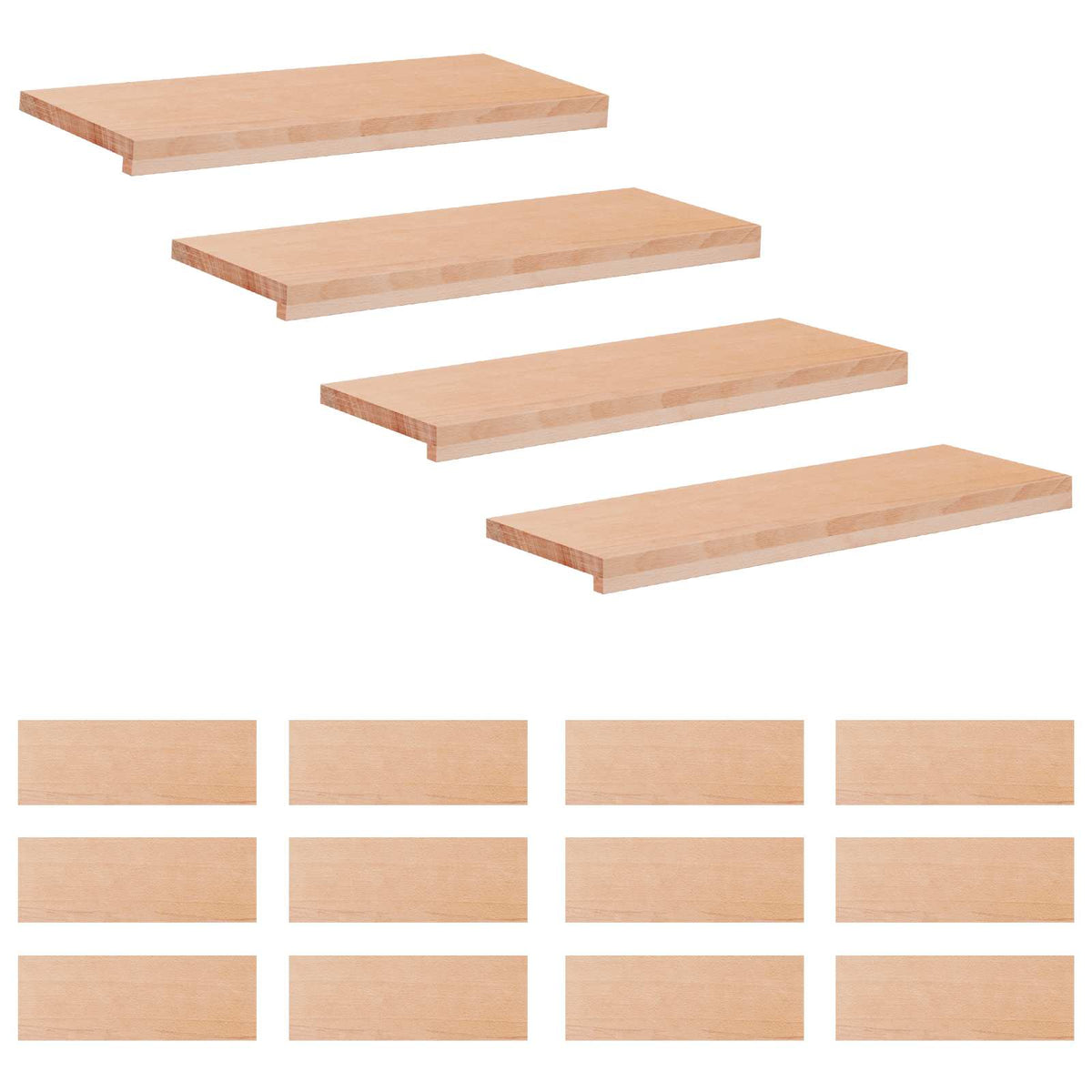 Tappeti per scale 16 pz 80 x 25 x 2 cm Naturale | homemem39