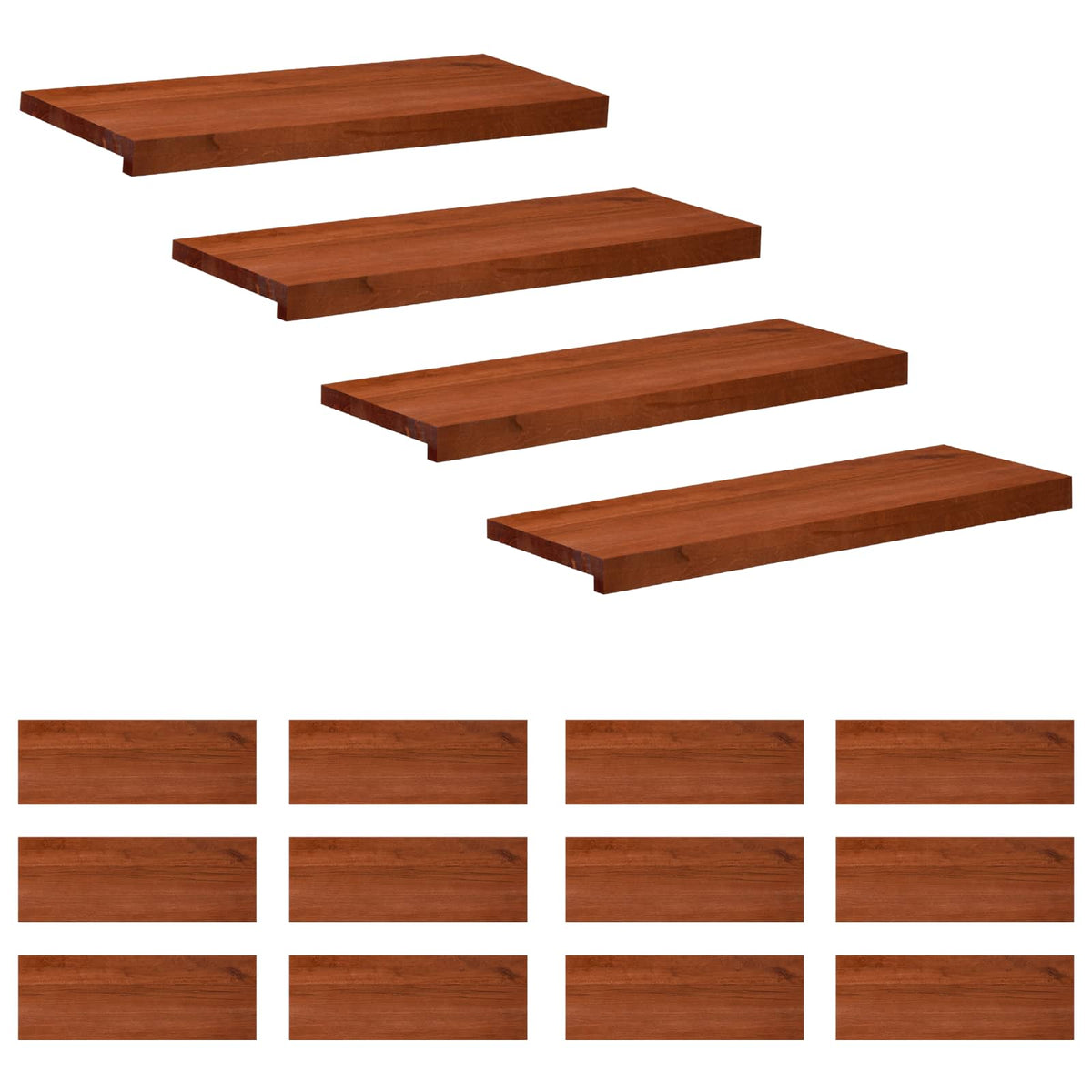 Tappeti per scale 16 pz 70 x 30 x 2 cm Marrone | homemem39