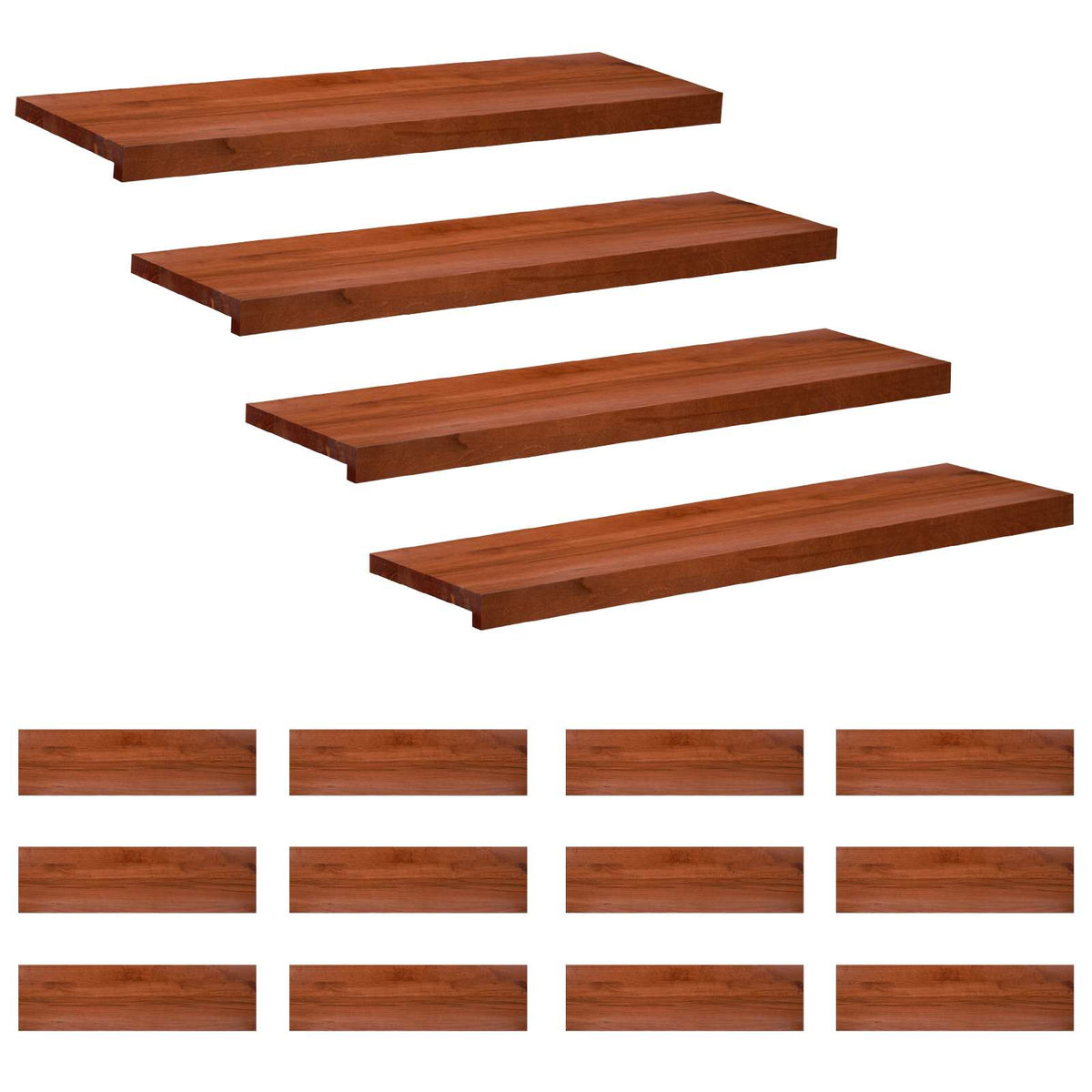 Tappeti per scale 16 pz 90 x 30 x 2 cm Marrone