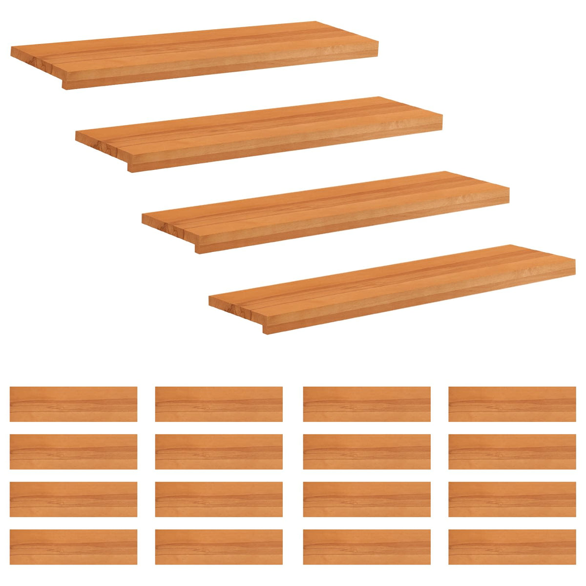 Tappeti per scale 20 pz 100 x 25 x 2 cm Marrone Chiaro | homemem39