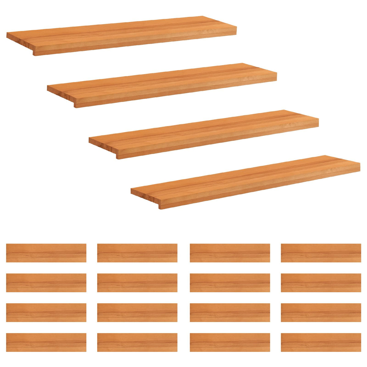 Tappeti per scale 20 pz 120 x 30 x 2 cm Marrone Chiaro