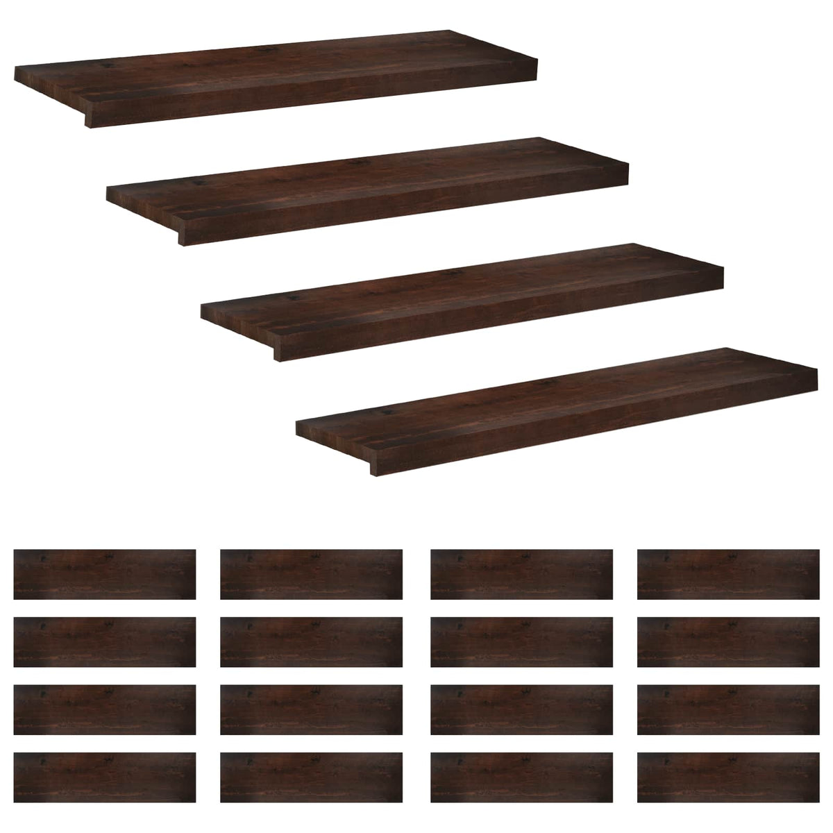 Tappeti per scale 20 pz 90 x 30 x 2 cm Marrone Scuro | homemem39