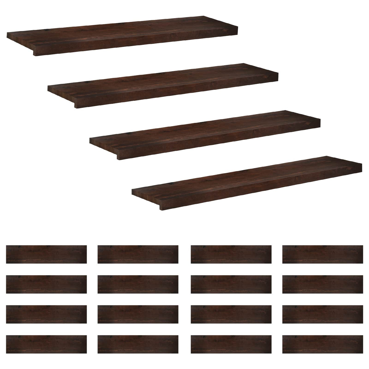 Tappeti per scale 20 pz 120 x 30 x 2 cm Marrone Scuro | homemem39