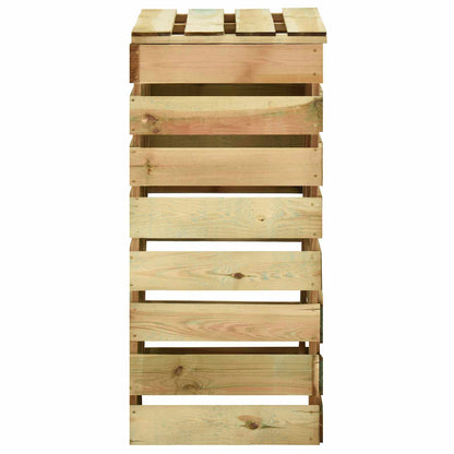 Compostiera da giardino a listelli 3 pcs Verde | homemem39