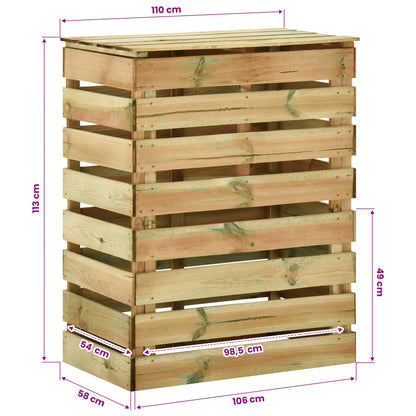 Compostiera da giardino a listelli 3 pcs Verde | homemem39