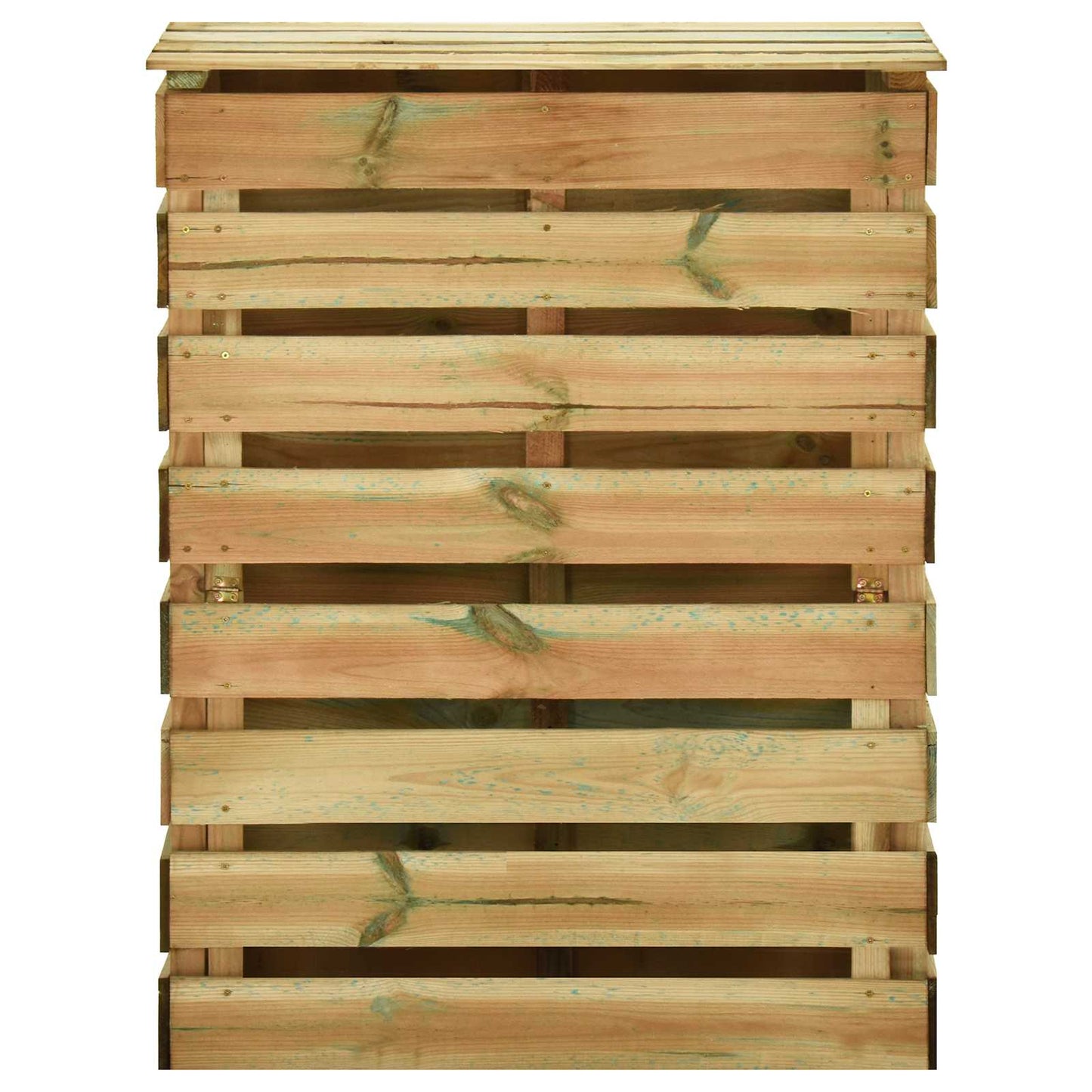Compostiera da giardino a listelli 4 pcs Verde | homemem39