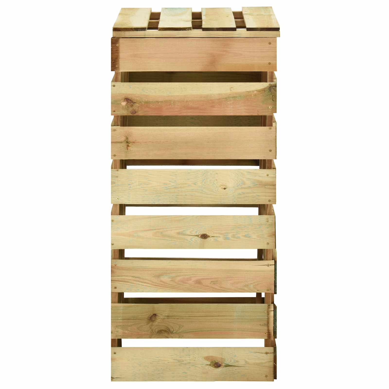 Compostiera da giardino a listelli 4 pcs Verde | homemem39