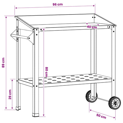 Tavolo da Vaso con Ruote 96 x 50 x 89 cm | homemem39