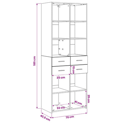 Libreria Rovere artigianale 30 x 42.4 x 185.2 cm