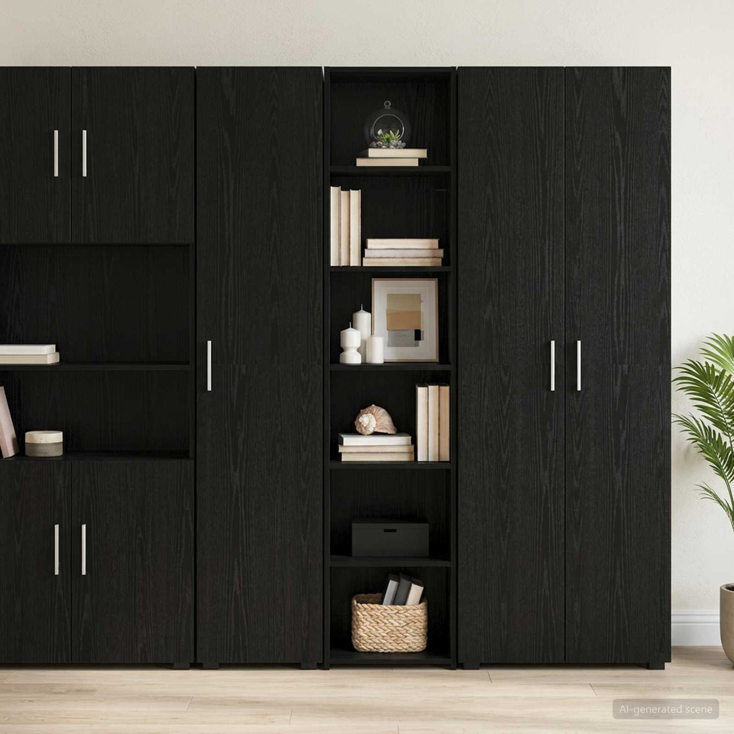 Credenza Rovere Nero 40 x 41 x 185 cm Legno ingegnerizzato - homemem39