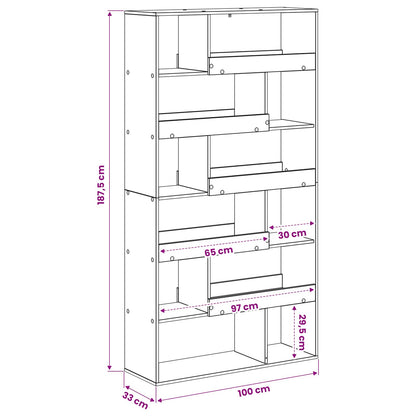 Scaffale per Libri Rovere nero 100 x 33 x 156,5 cm | homemem39