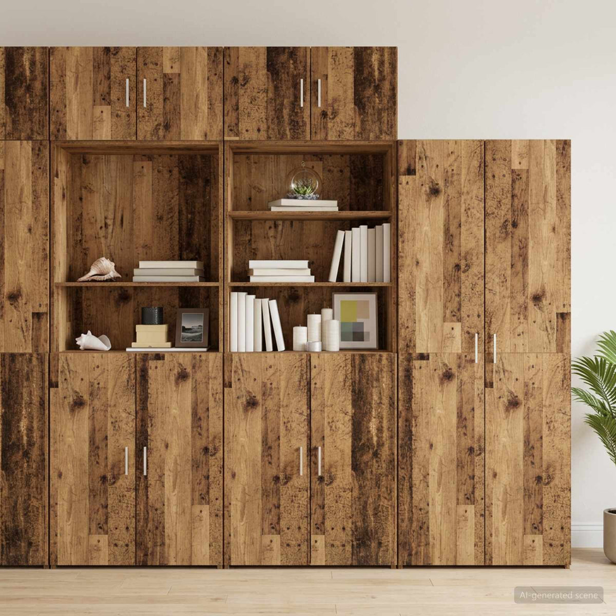 Armadio per la conservazione con ripiani Legno antico