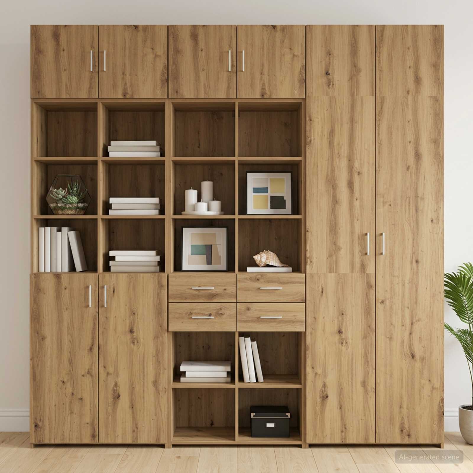 Armadio per la conservazione con ripiani Rovere Artigianale | homemem39