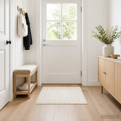 Tappeto Crema 100 x 100 cm 100% Poliestere 3 mm Lavabile | homemem39