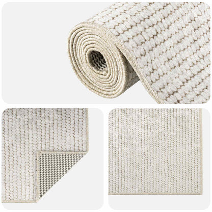 Tappeto Crema 100 x 150 cm 100% Poliestere 3 mm Lavabile | homemem39