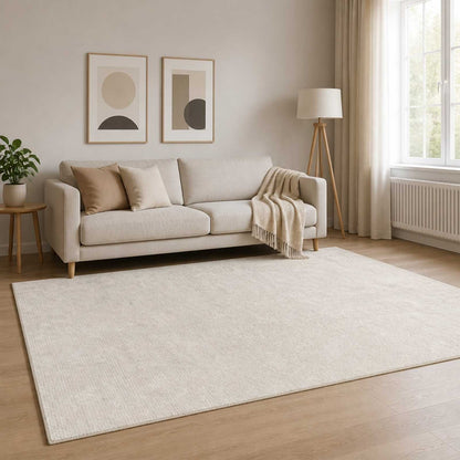 Tappeto Crema 120 x 180 cm 100% Poliestere 3 mm Lavabile | homemem39