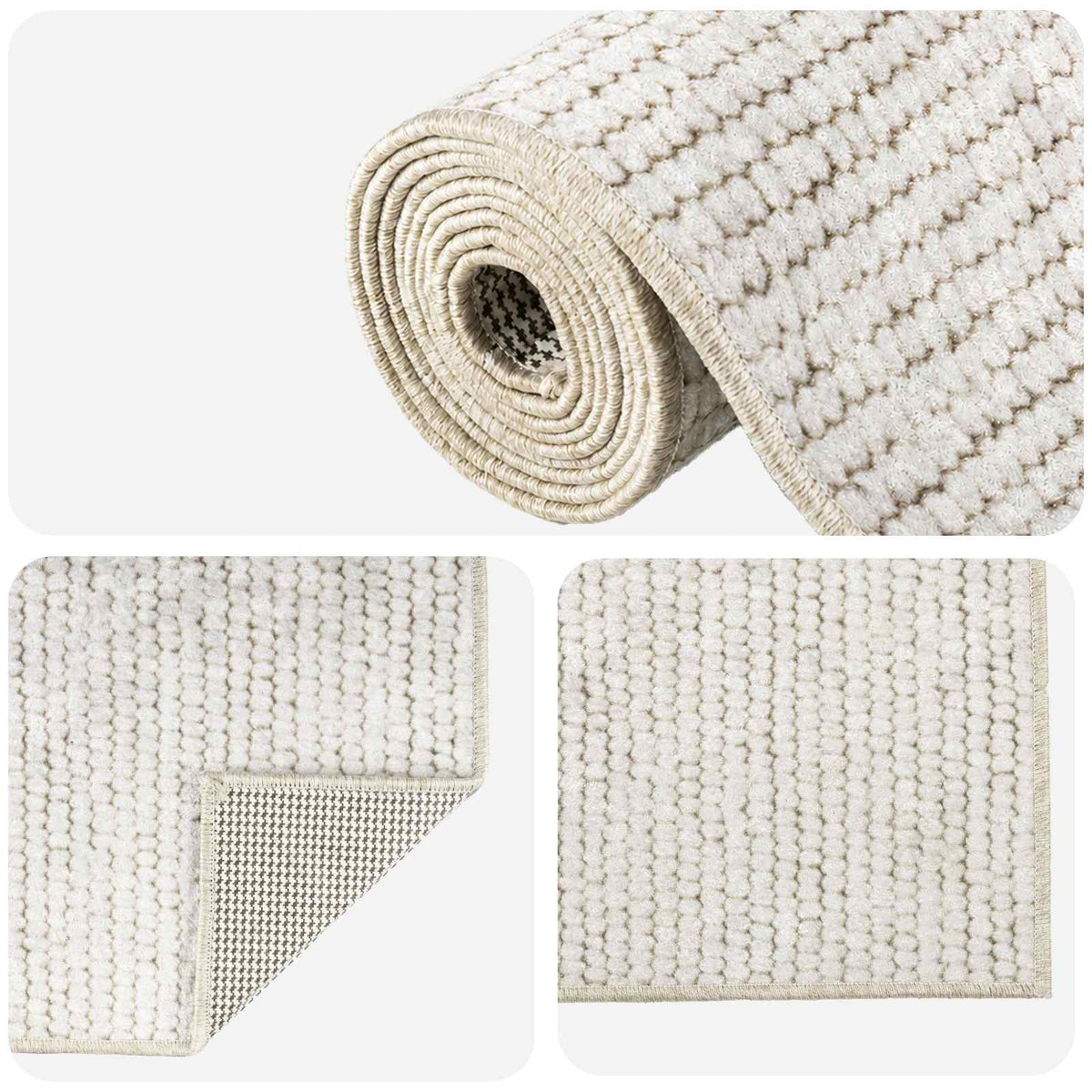 Tappeto Crema 160 x 230 cm 100% Poliestere 3 mm Lavabile | homemem39