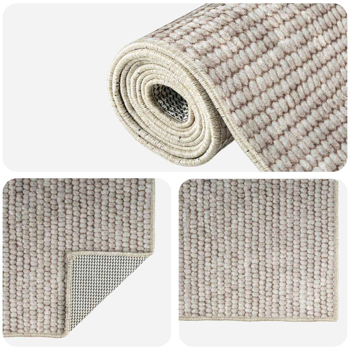 Tappeto Beige 50 x 300 cm 100% Poliestere 3 mm Lavabile | homemem39