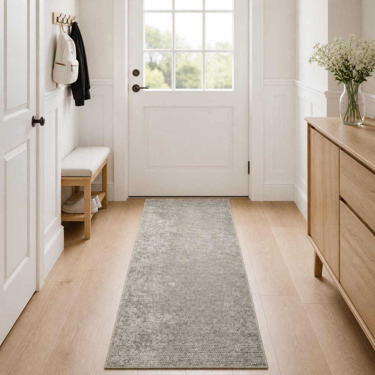 Tappeto Beige 80 x 250 cm 100% Poliestere 3 mm Lavabile