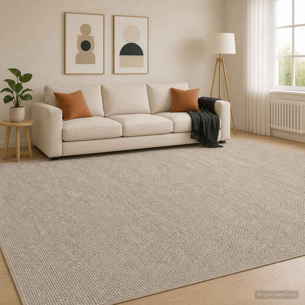 Tappeto Beige 300 x 400 cm 100% Poliestere 3 mm Lavabile