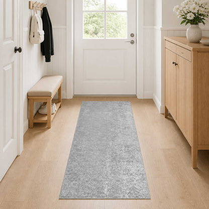 Tappeto Grigio 100 x 150 cm 100% Poliestere 3 mm Lavabile