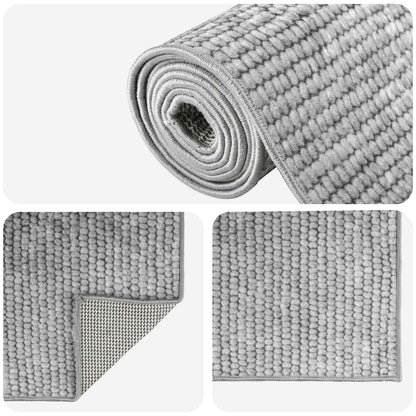 Tappeto Grigio 100 x 300 cm 100% Poliestere 3 mm Lavabile