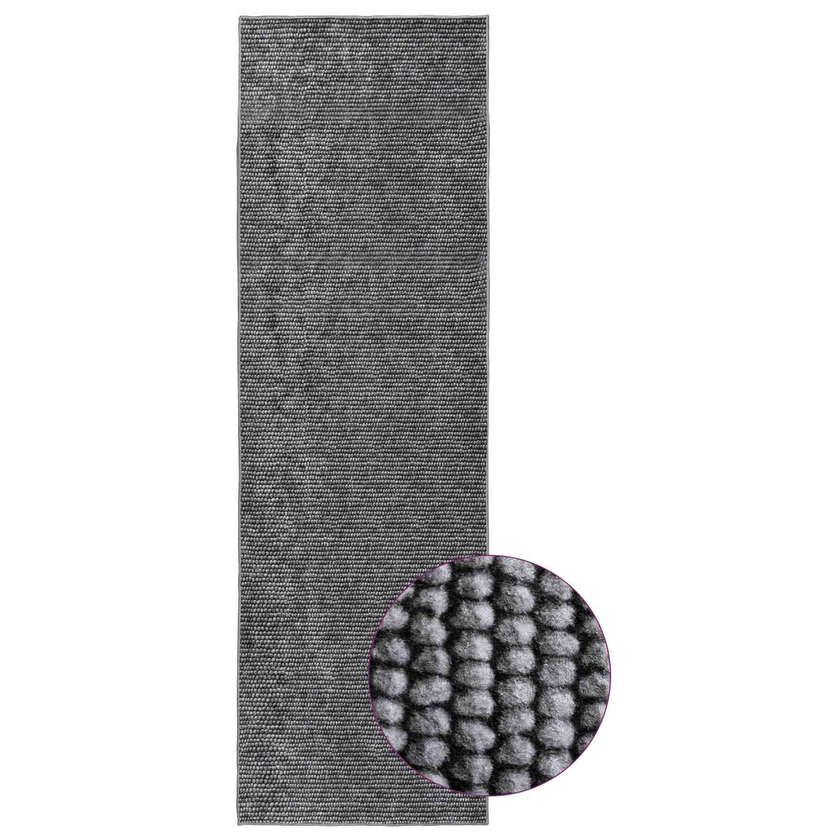 Tappeto Antracite 80 x 300 cm 100% Poliestere 3 mm Lavabile