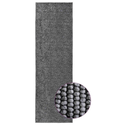 Tappeto Antracite 80 x 300 cm 100% Poliestere 3 mm Lavabile
