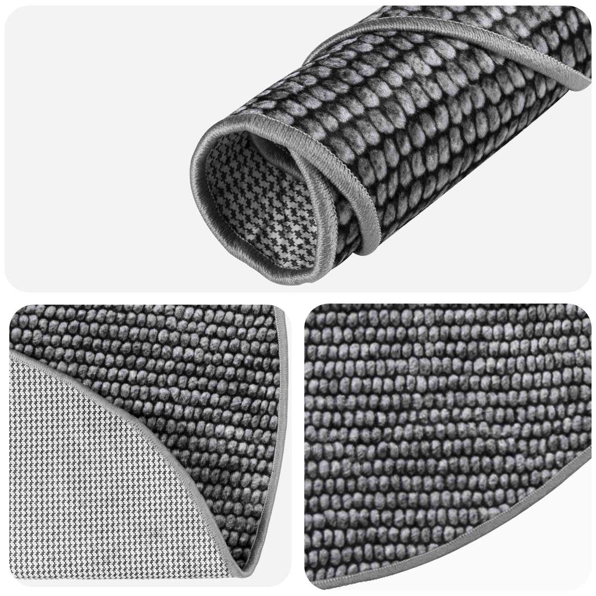 Tappeto Antracite Ø 120 cm 100% Poliestere 3 mm Lavabile | homemem39