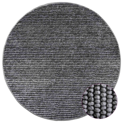 Tappeto Antracite Ø 120 cm 100% Poliestere 3 mm Lavabile | homemem39