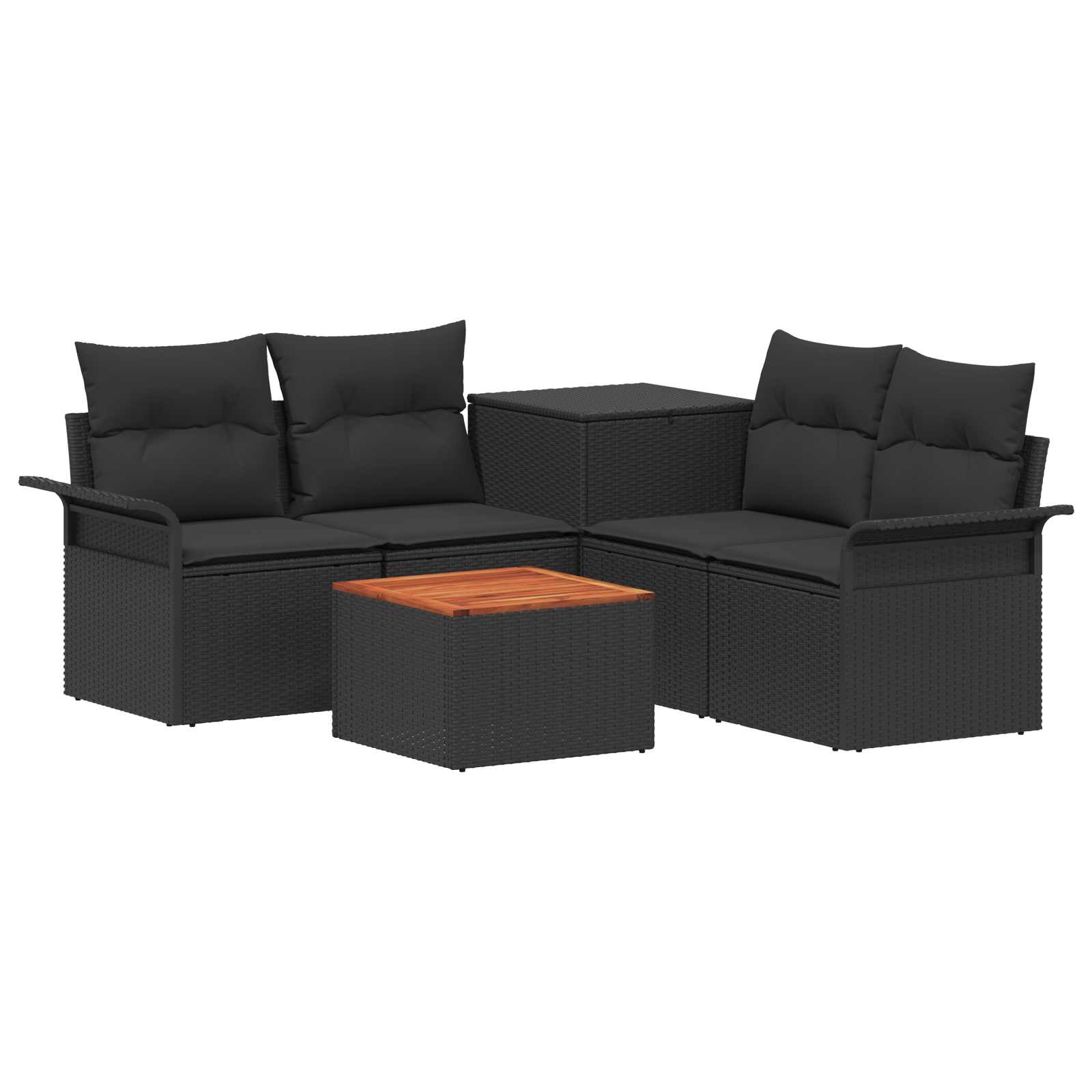 Set di divani 6 pz 4-Numero di posti Nero | homemem39