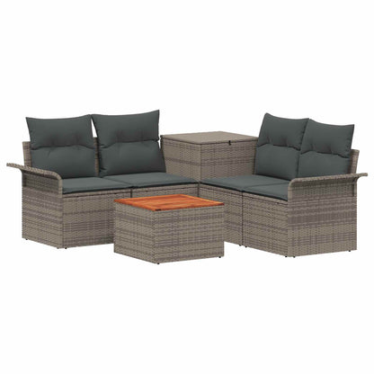 Set di divani 6 pz 4-Numero di posti Grigio e Grigio Scuro | homemem39