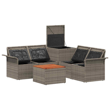 Set di divani 6 pz 4-Numero di posti Grigio e Grigio Scuro | homemem39