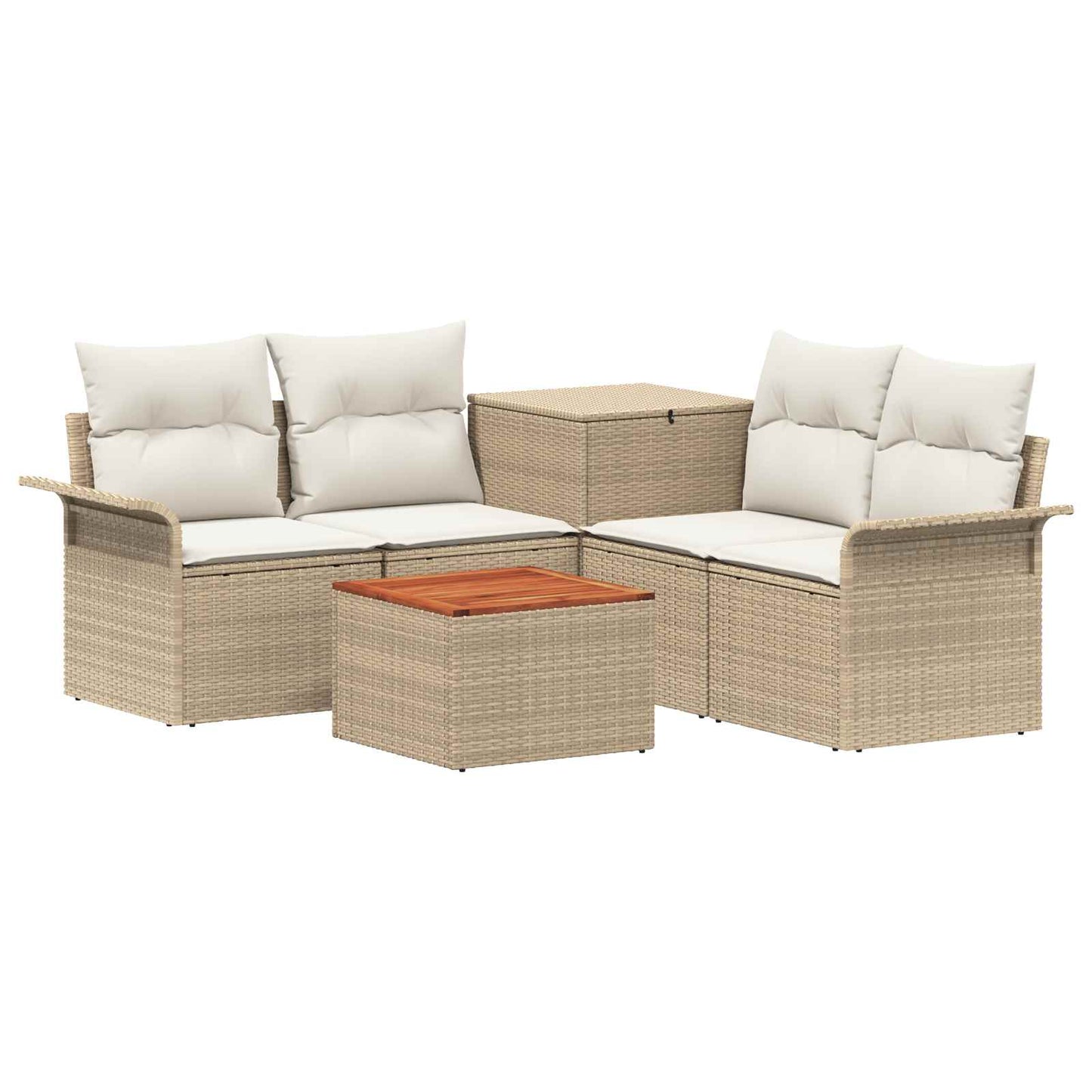 Set di divani 6 pz 4-Numero di posti Beige e Bianco Crema | homemem39