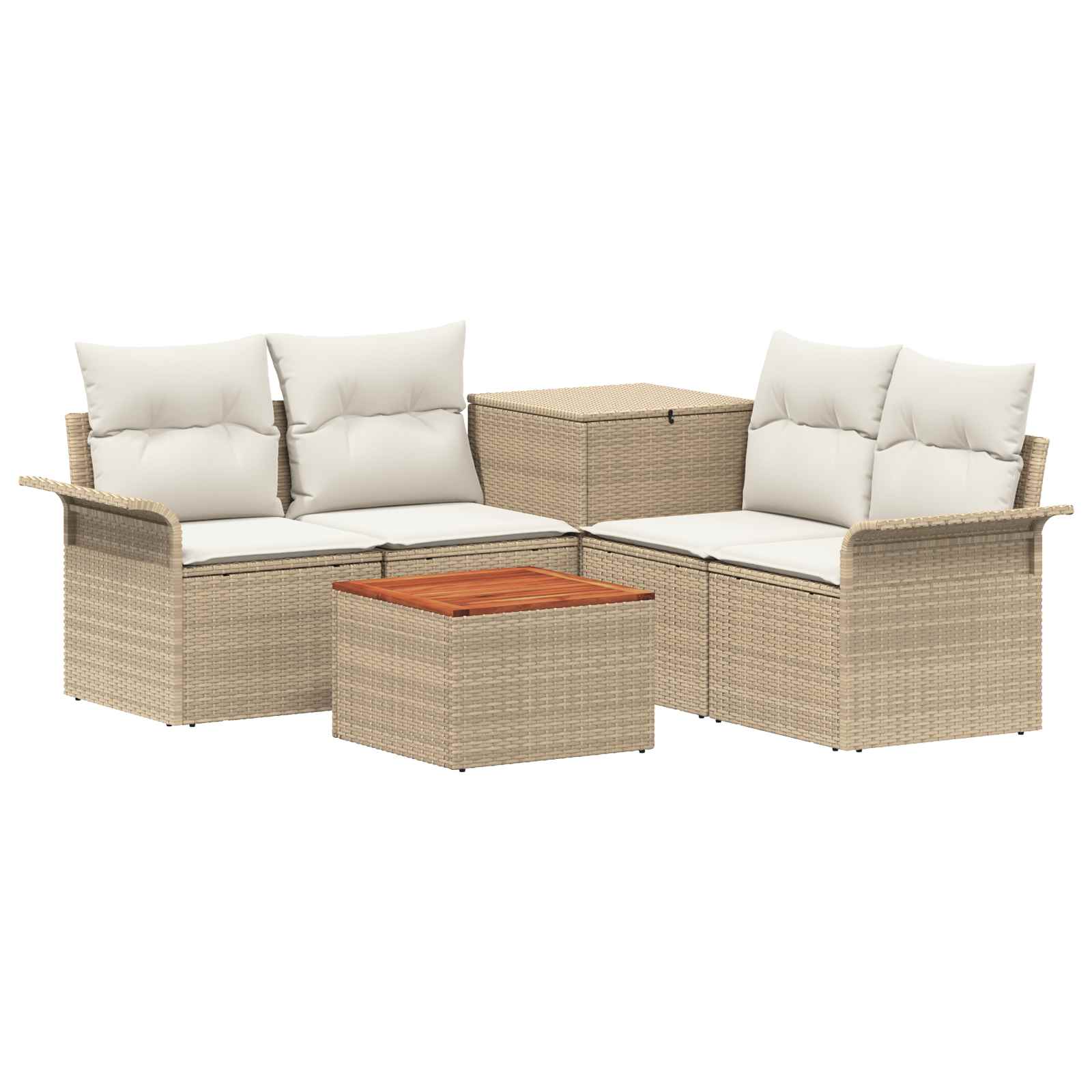 Set di divani 6 pz 4-Numero di posti Beige e Bianco Crema | homemem39