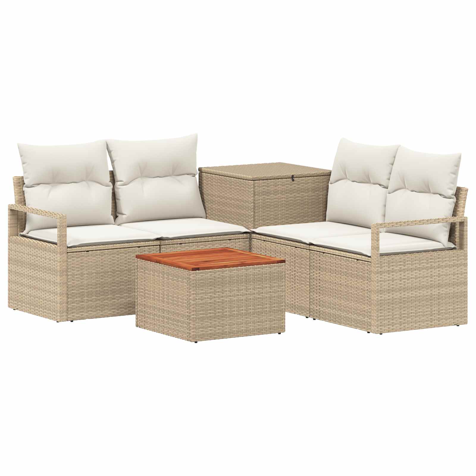 Set di divani 6 pz Beige e Bianco Crema | homemem39