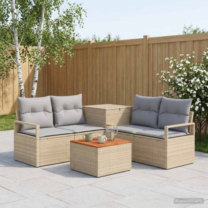 Set di divani 6 pz Beige e Grigio Chiaro | homemem39