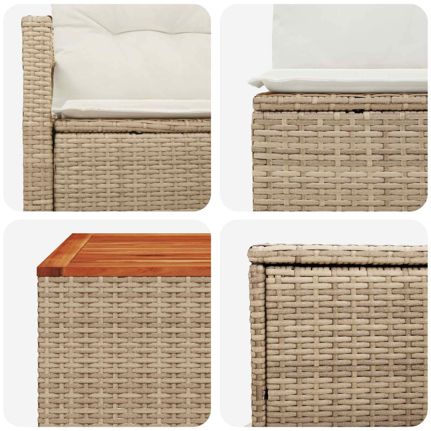 Set di divani 6 pz Beige e Bianco Crema | homemem39