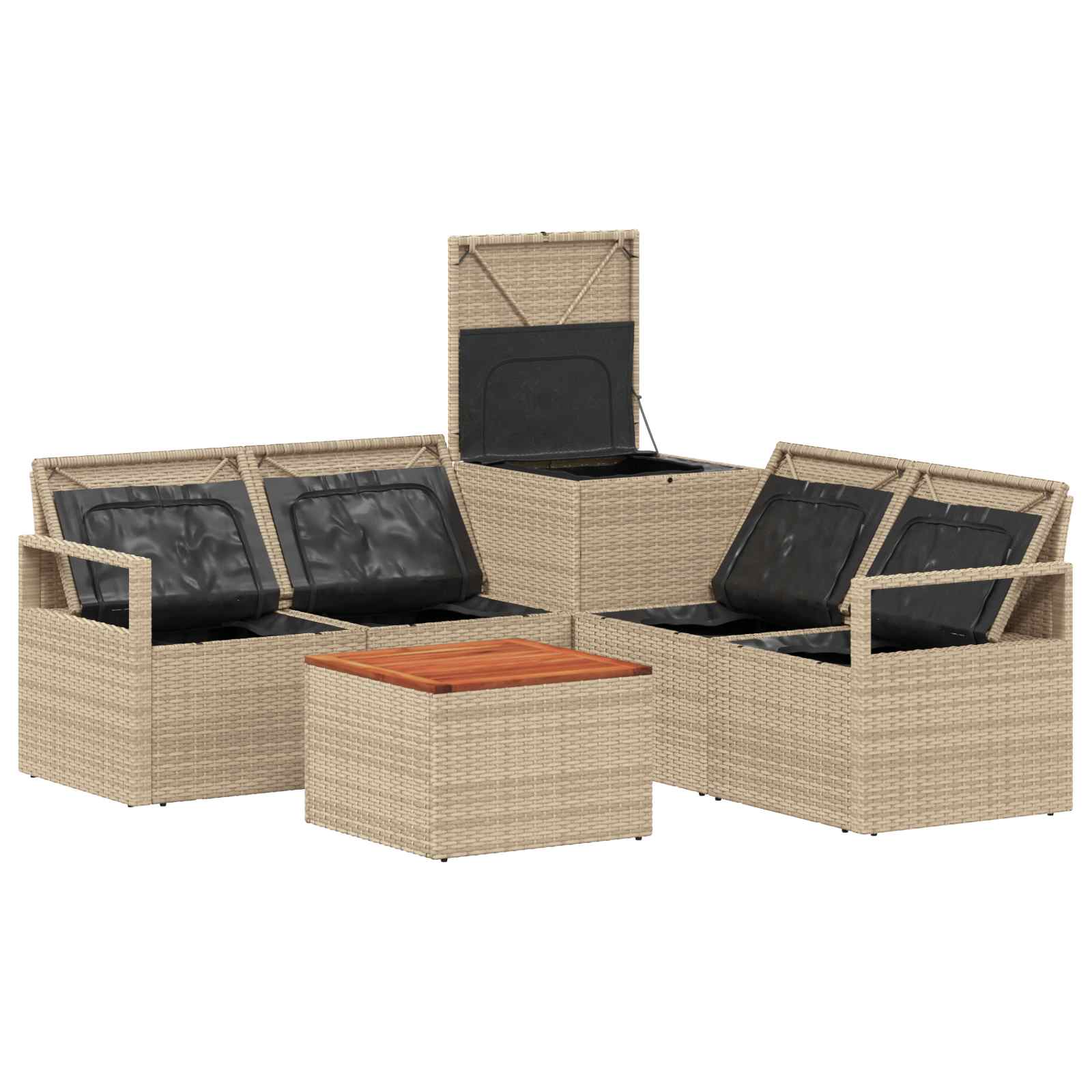 Set di divani 6 pz Beige e Bianco Crema | homemem39