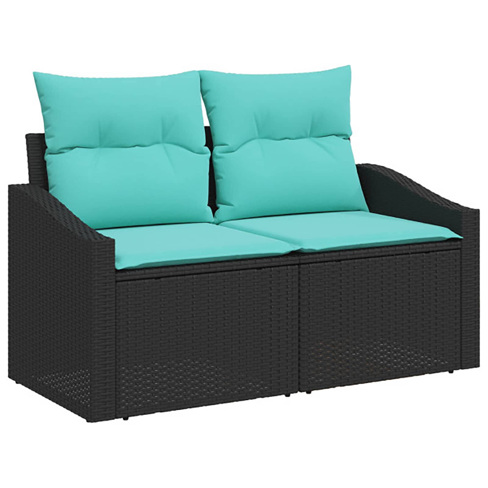 Set di divani 6 pz Nero e Blu Rattan sintetico e Acciaio | homemem39