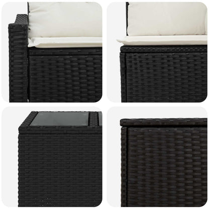 Set di divani 6 pz Nero e Bianco Crema | homemem39