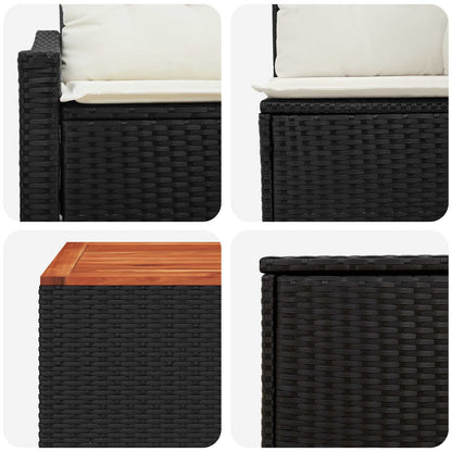 Set di divani 6 pz Nero e Bianco Crema | homemem39