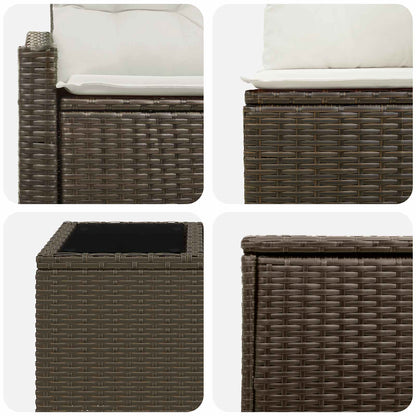 Set di divani 6 pz Marrone e Bianco Crema | homemem39