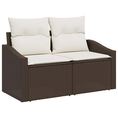 Set di divani 6 pz Marrone e Bianco Crema | homemem39