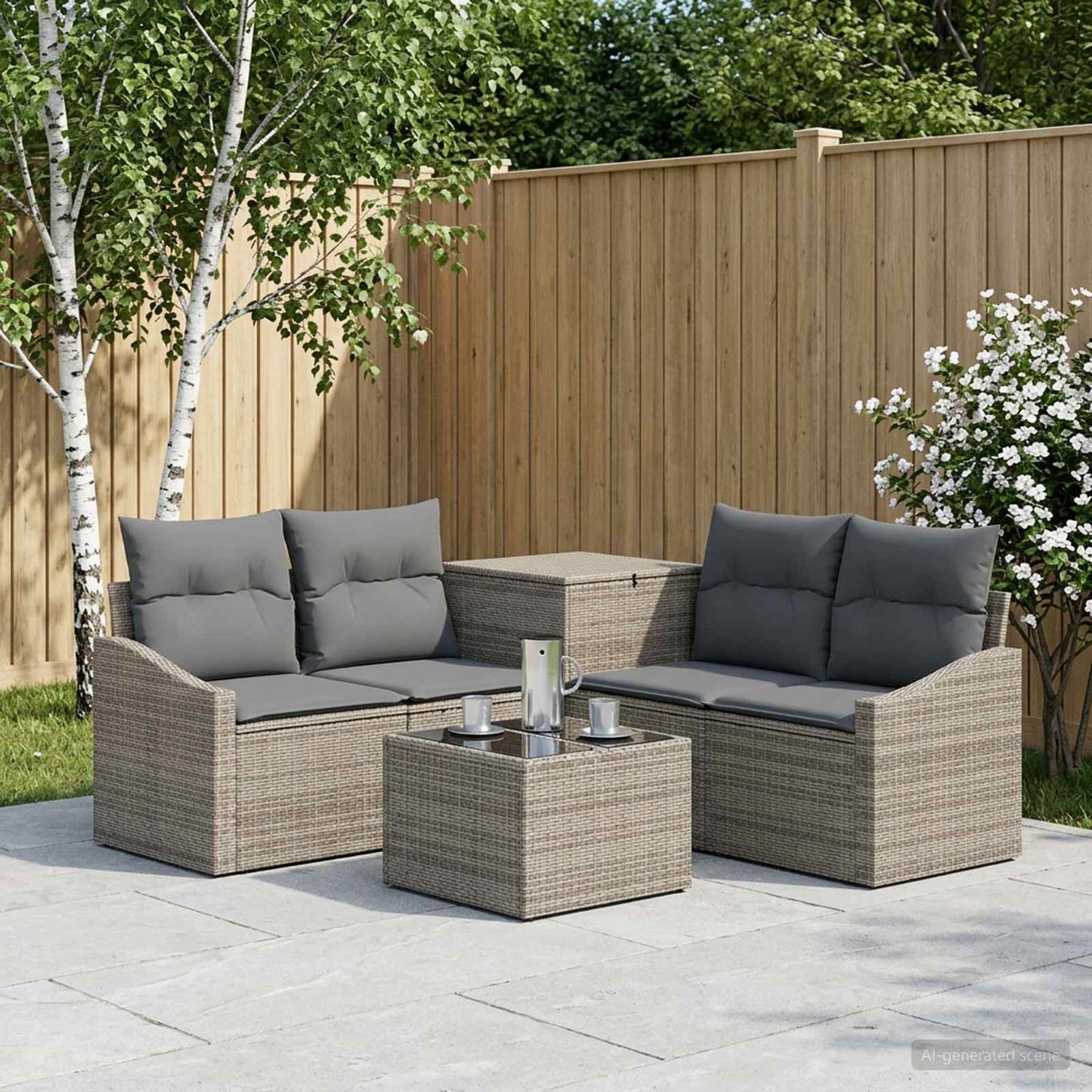 Set di divani 6 pz Grigio e Grigio Scuro | homemem39