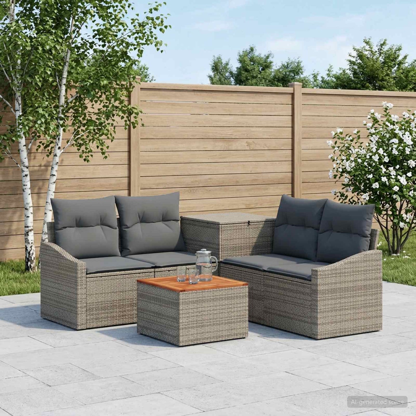 Set di divani 6 pz Grigio e Grigio Scuro | homemem39