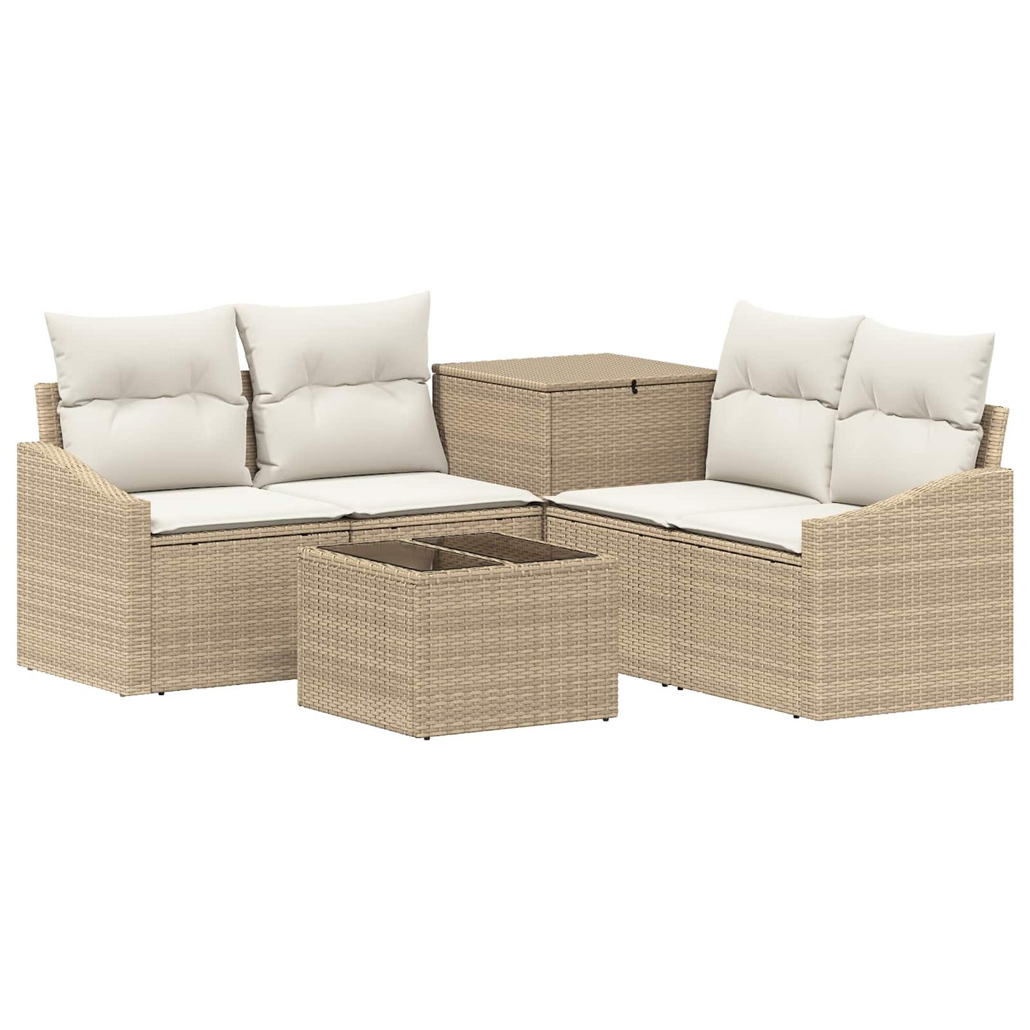 Set di divani 6 pz Beige e Bianco Crema