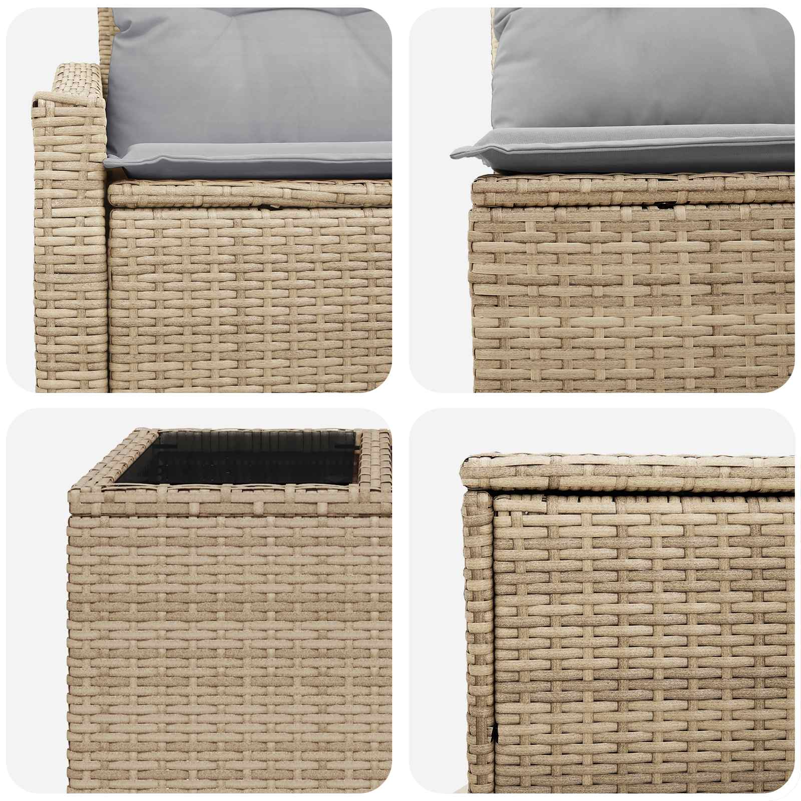 Set di divani 6 pz Beige e Grigio Chiaro | homemem39