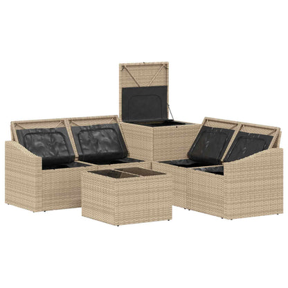 Set di divani 6 pz Beige e Bianco Crema | homemem39