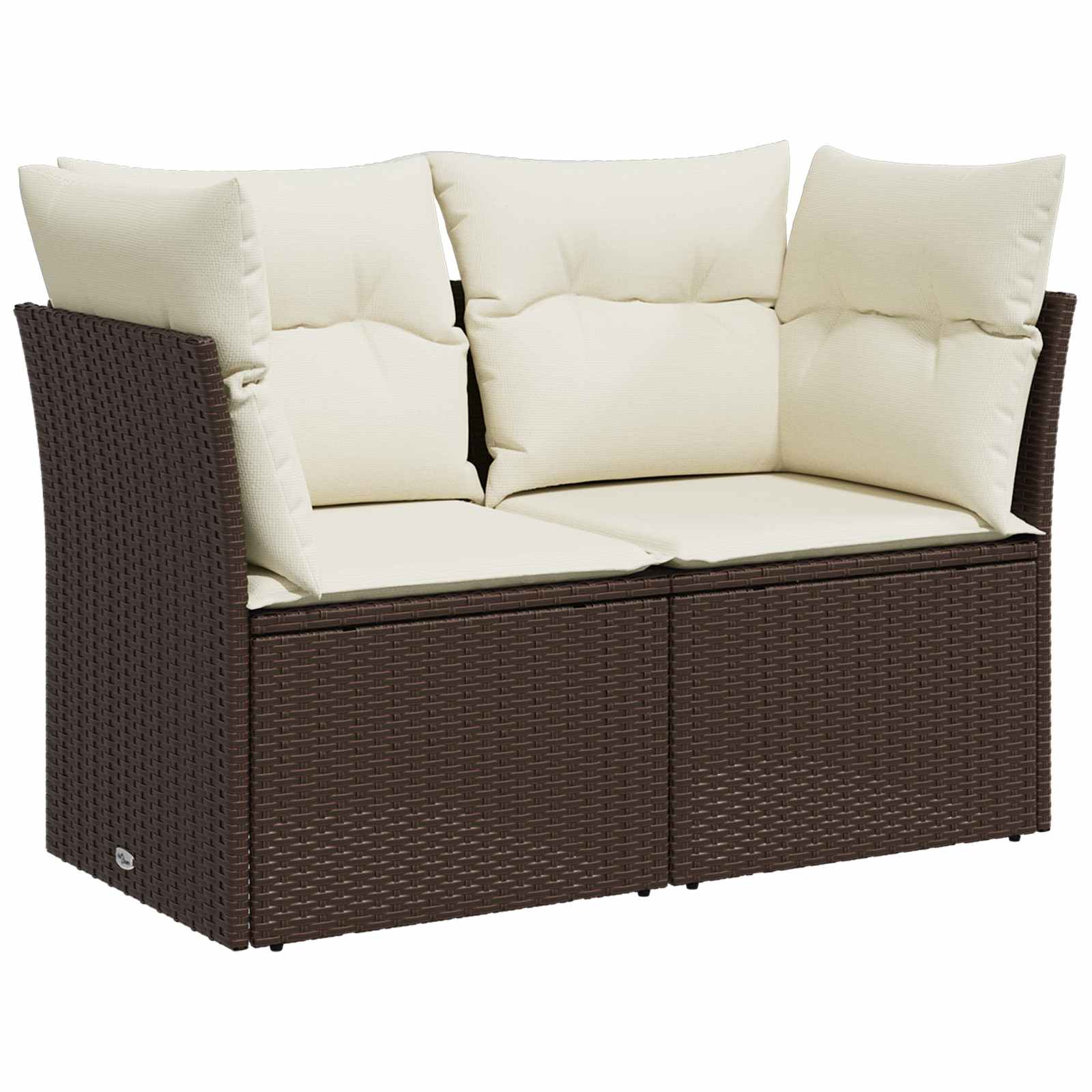 Set di divani 6 pz Marrone e Bianco Crema | homemem39